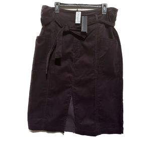 Banana Republic Corduroy Skirt Belted Waist size 16 Plum/Purple NWT